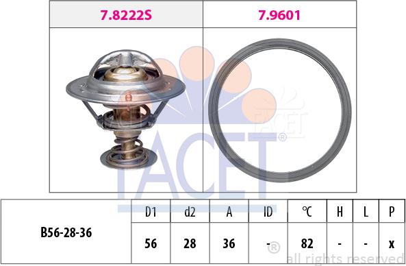 FACET 7.8728 - Coolant thermostat / housing autospares.lv