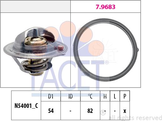 FACET 7.8727 - Coolant thermostat / housing autospares.lv