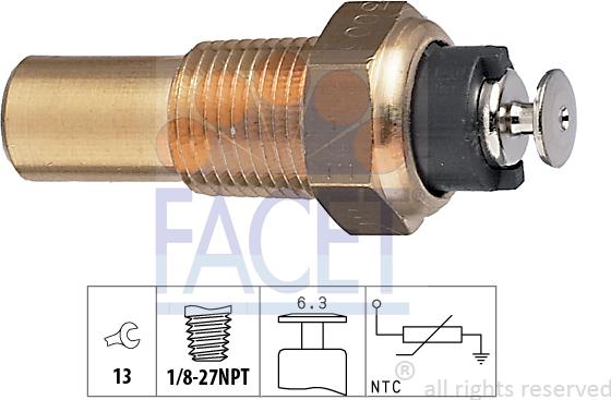 FACET 7.3005 - Sensor, coolant temperature autospares.lv