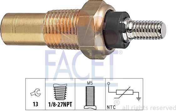 FACET 7.3124 - Sensor, coolant temperature autospares.lv