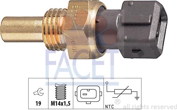 FACET 7.3077 - Sensor, coolant temperature autospares.lv