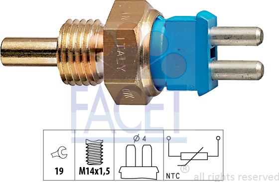 FACET 7.3139 - Sensor, coolant temperature autospares.lv