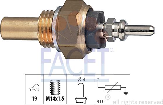 FACET 7.3131 - Sensor, coolant temperature autospares.lv