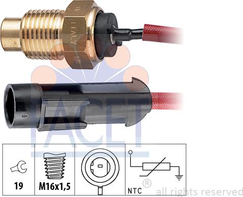 FACET 7.3175 - Sensor, coolant temperature autospares.lv