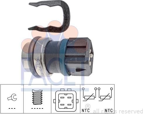 FACET 7.3172 - Sensor, oil temperature autospares.lv