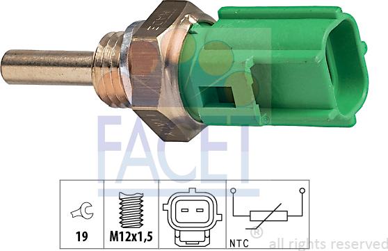 FACET 7.3177 - Sensor, oil temperature autospares.lv