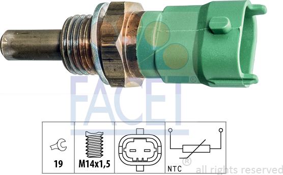 FACET 7.3394 - Sensor, coolant temperature autospares.lv