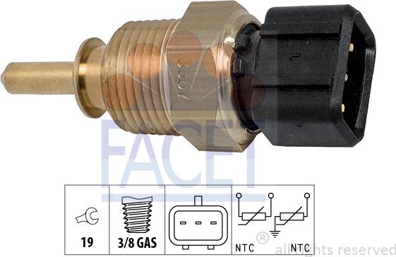 FACET 7.3367 - Sensor, coolant temperature autospares.lv