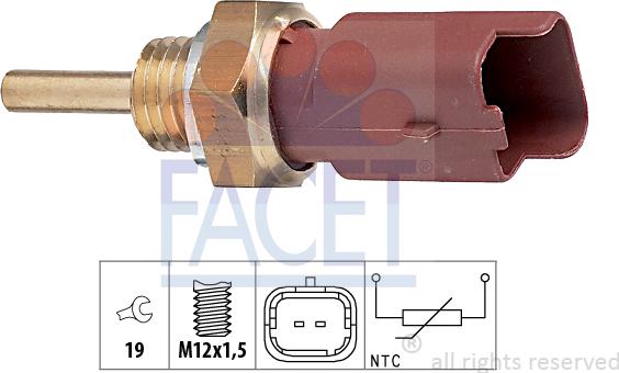 FACET 7.3326 - Sensor, coolant temperature autospares.lv