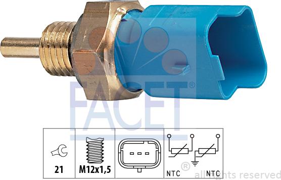 FACET 7.3291 - Sensor, coolant temperature autospares.lv