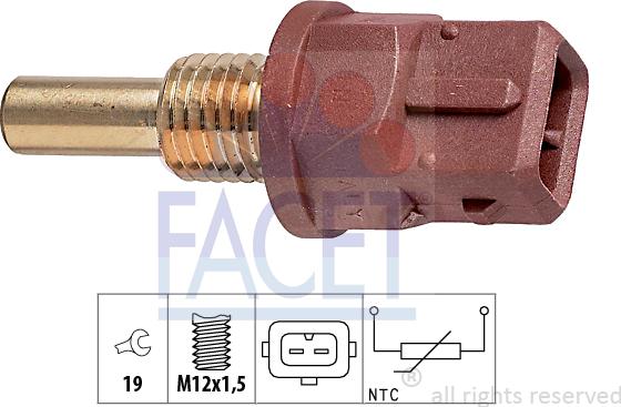 FACET 7.3248 - Sensor, oil temperature autospares.lv