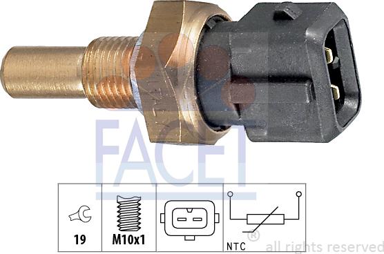 FACET 7.3255 - Sensor, oil temperature autospares.lv