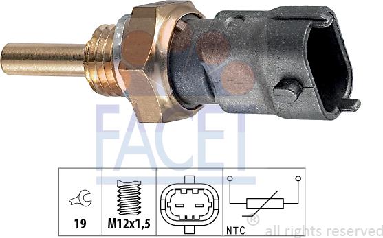 FACET 7.3264 - Sensor, coolant temperature autospares.lv