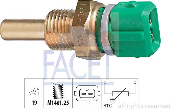 FACET 7.3204 - Sensor, coolant temperature autospares.lv