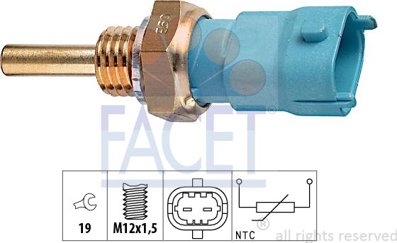 FACET 7.3239 - Sensor, oil temperature autospares.lv