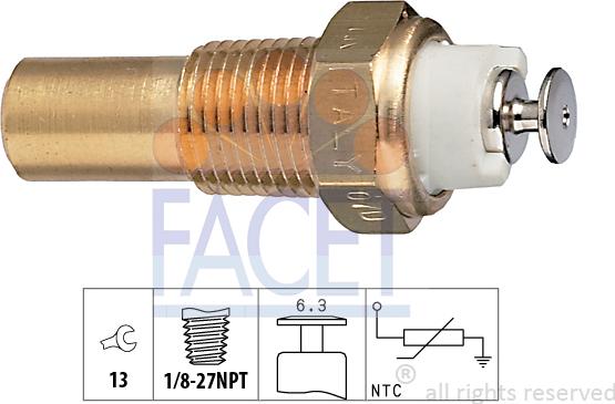 FACET 7.3235 - Sensor, coolant temperature autospares.lv