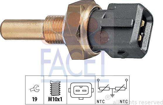 FACET 7.3229 - Sensor, coolant temperature autospares.lv