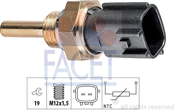 FACET 7.3225 - Sensor, oil temperature autospares.lv