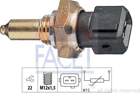 FACET 7.3272 - Sensor, oil temperature autospares.lv