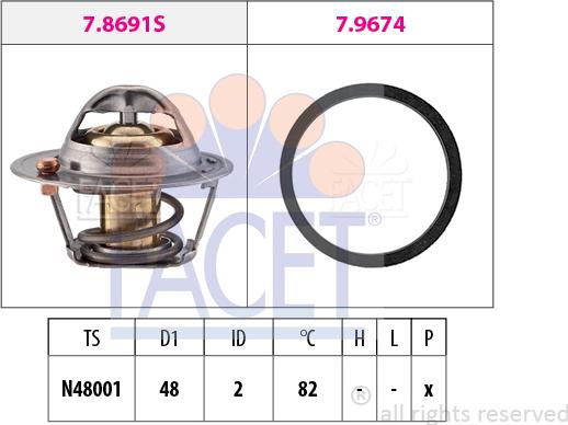 FACET 7.7999 - Coolant thermostat / housing autospares.lv