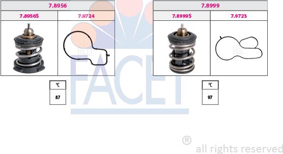 FACET 7.7984KK - Coolant thermostat / housing autospares.lv