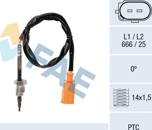 FAE 68014 - Sensor, exhaust gas temperature autospares.lv