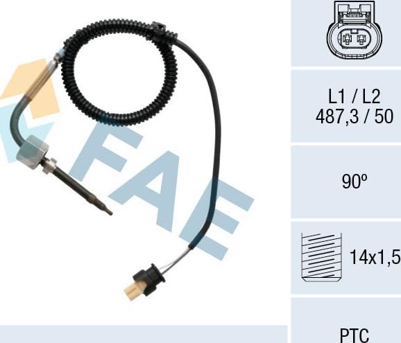 FAE 68015 - Sensor, exhaust gas temperature autospares.lv