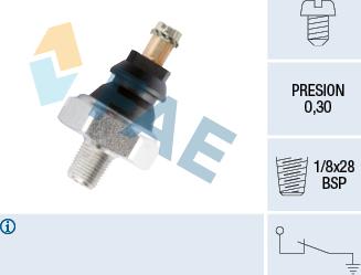 FAE 10610 - Sender Unit, oil pressure autospares.lv