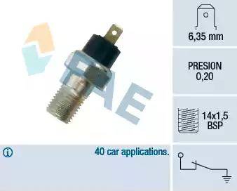 FAE 12020 - Sender Unit, oil pressure autospares.lv