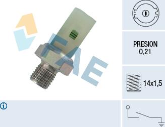 FAE 12350 - Sender Unit, oil pressure autospares.lv