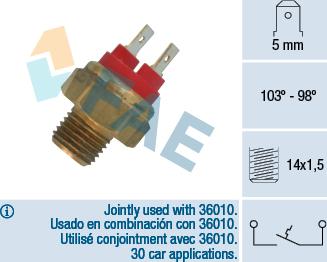 FAE 36020 - Temperature Switch, radiator / air conditioner fan autospares.lv