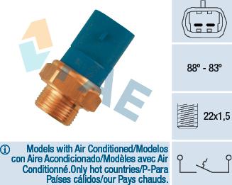 FAE 36260 - Temperature Switch, radiator / air conditioner fan autospares.lv