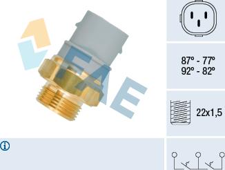 FAE 38160 - Temperature Switch, radiator / air conditioner fan autospares.lv