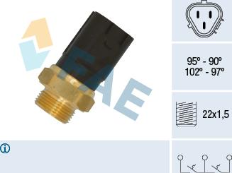 FAE 38185 - Temperature Switch, radiator / air conditioner fan autospares.lv