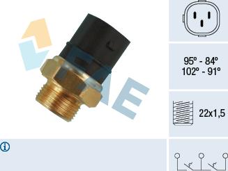 FAE 38180 - Temperature Switch, radiator / air conditioner fan autospares.lv