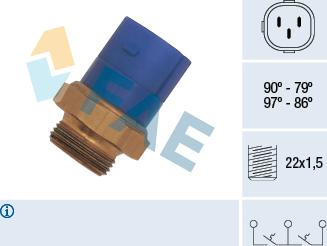 FAE 38170 - Temperature Switch, radiator / air conditioner fan autospares.lv