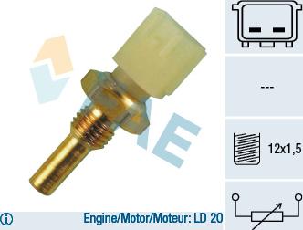 FAE 33040 - Sensor, coolant temperature autospares.lv