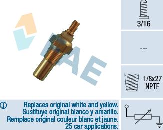 FAE 32080 - Sensor, coolant temperature autospares.lv