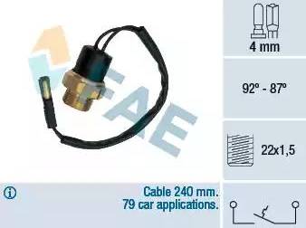 FAE 37490 - Temperature Switch, radiator / air conditioner fan autospares.lv