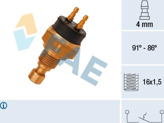 FAE 37450 - Temperature Switch, radiator / air conditioner fan autospares.lv