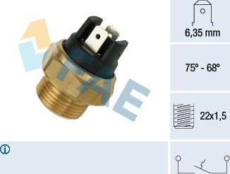 FAE 37480 - Temperature Switch, radiator / air conditioner fan autospares.lv