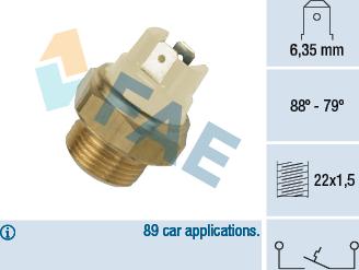 FAE 37040 - Temperature Switch, radiator / air conditioner fan autospares.lv