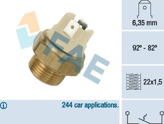 FAE 37020 - Temperature Switch, radiator / air conditioner fan autospares.lv