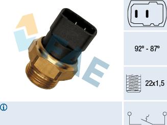 FAE 37260 - Temperature Switch, radiator / air conditioner fan autospares.lv