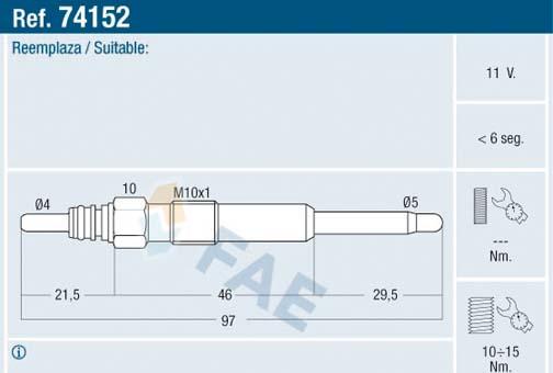 FAE 74152 - Glow Plug autospares.lv