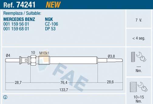 FAE 74241 - Glow Plug autospares.lv