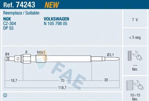 FAE 74243 - Glow Plug autospares.lv