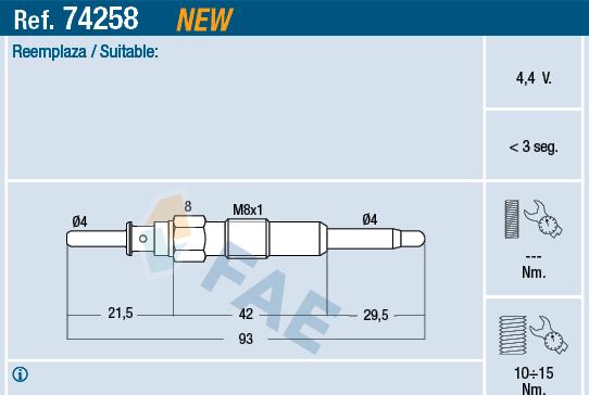 FAE 74258 - Glow Plug autospares.lv