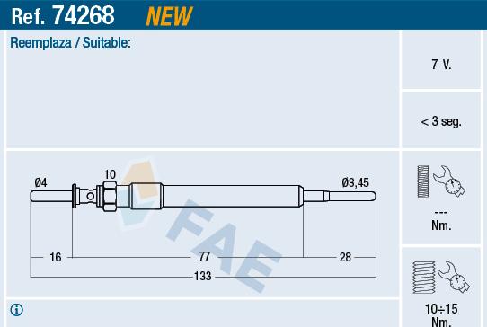 FAE 74268 - Glow Plug autospares.lv