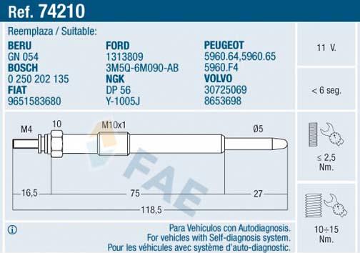 FAE 74210 - Glow Plug autospares.lv